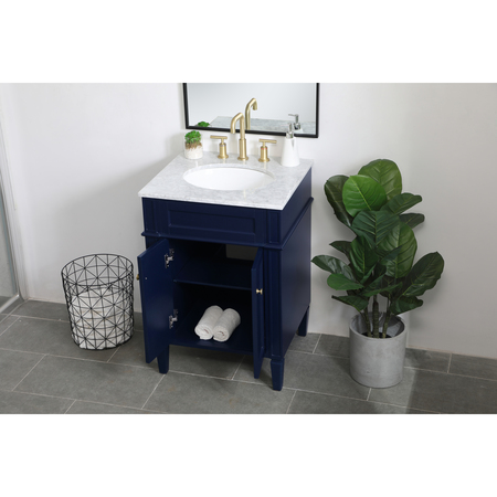 Elegant Decor 24 Inch Single Bathroom Vanity In Blue VF12524BL